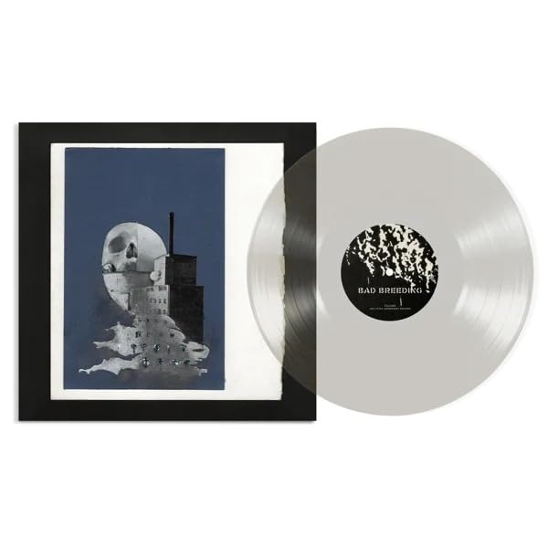 Vinyl record and album cover for Bad Breeding’s “Contempt,” with blue and white imagery.