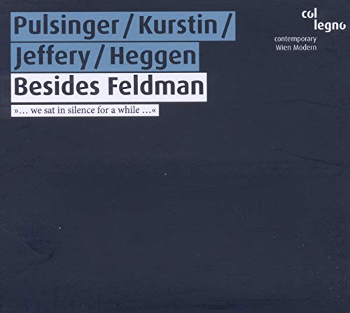 CD cover for “Besides Feldman” by Heggen, with text and dark background.