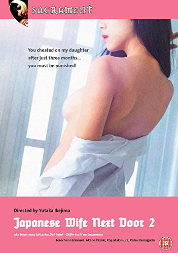 DVD cover for "Japanese Wife Next Door 2" featuring a partially nude woman.