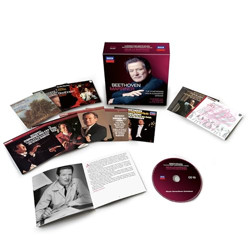 Beethoven CD box set with conductor Marriner’s portrait and related images.