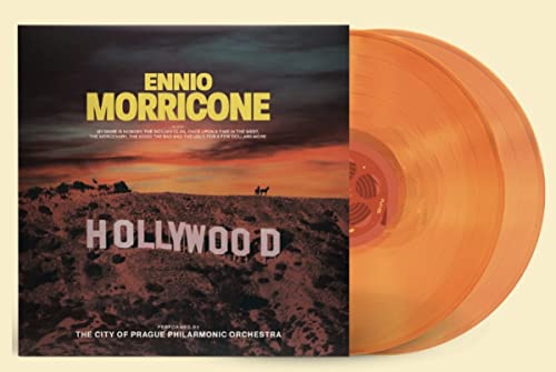 Ennio Morricone “Hollywood Story” vinyl record with orange translucent disc.