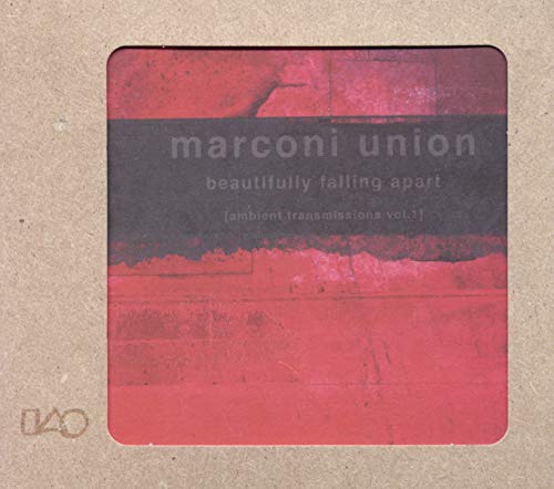 CD cover for Marconi Unionās āBeautifully Falling Apartā with red and black text.