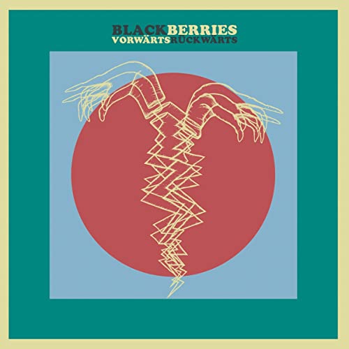 Blackberries album cover: red circle with abstract gold line drawing on blue.