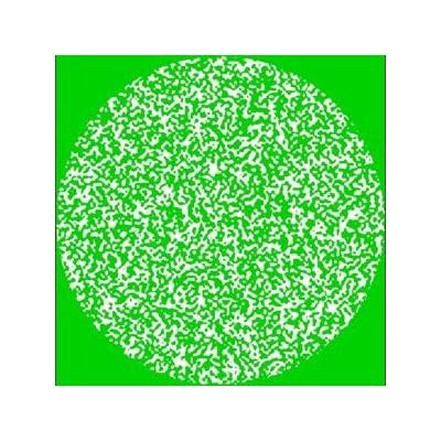 Green square with a textured, light green circular design inside.