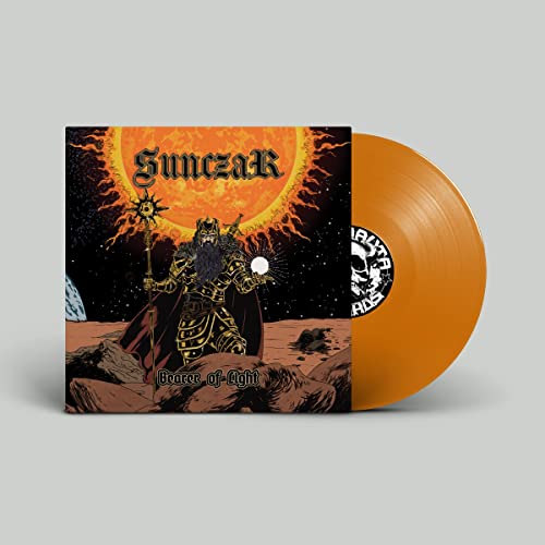 Vinyl record of “Sunczar - Bearer Of Light” with fantasy artwork.
