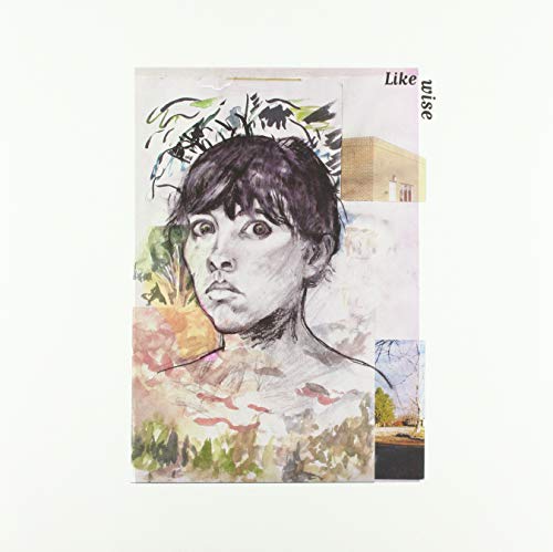 Album cover for Frances Quinlan’s “Likewise” with sketched portrait and collage.