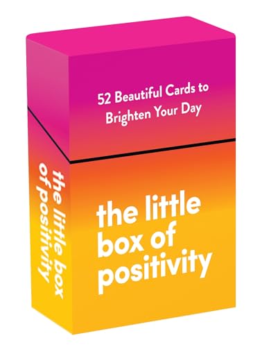 Colorful card deck titled “The Little Box of Positivity” in a gradient box.
