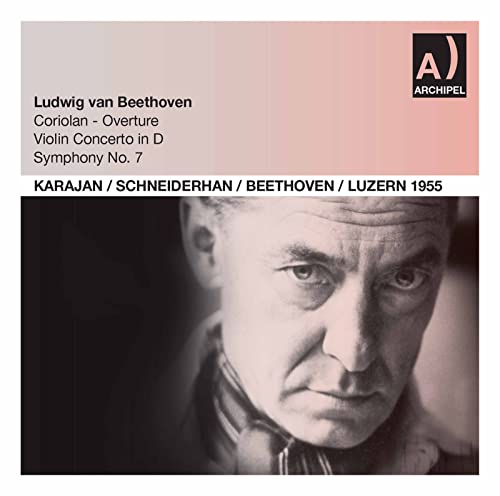 CD cover featuring a black and white portrait of a man, Beethoven compositions listed.