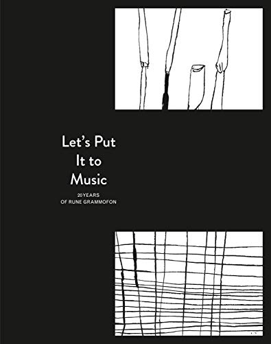 Black cover with white text and abstract line drawings, book and record set.