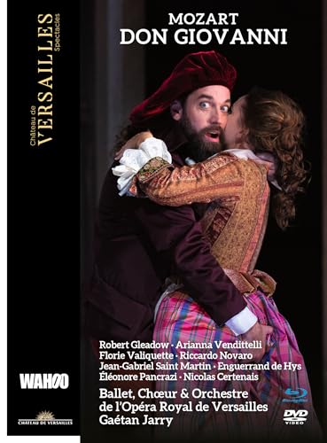 DVD cover for Mozart’s opera *Don Giovanni* featuring a dramatic embrace.