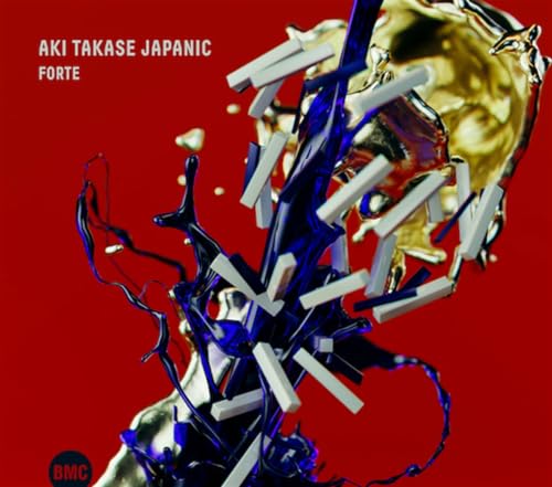 CD cover for Aki Takase Japanic - Forte, abstract gold and blue design.