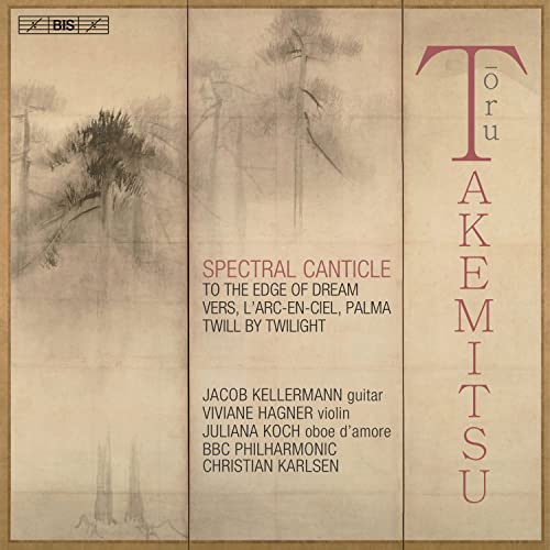 CD cover for Toru Takemitsu’s “Spectral Canticle” with abstract tree imagery.