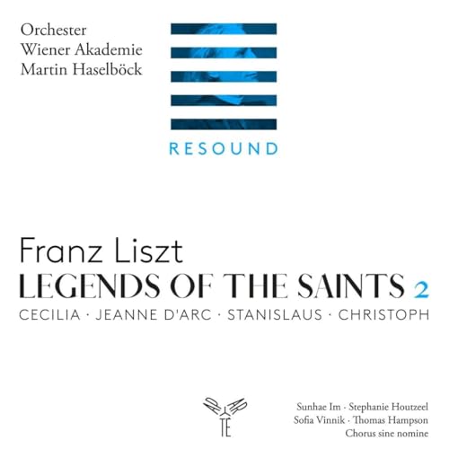 CD cover for “Legends of the Saints 2” by Liszt, featuring blue stripes.