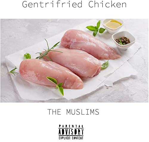 Vinyl record cover featuring raw chicken breast and small condiment dishes.