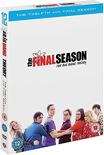 DVD cover for "The Big Bang Theory" Season 12 with cast photo.