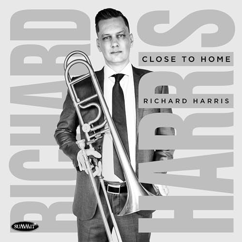 Richard Harris album cover featuring a trombonist in a suit.