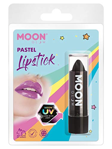 Smiffys Moon Glow Pastel Neon UV Lipstick, Black