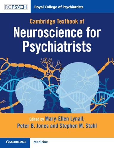 Book cover: “Cambridge Textbook of Neuroscience for Psychiatrists” with brain imagery.