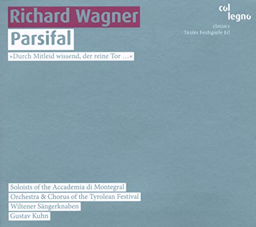 CD cover for Wagner’s “Parsifal” featuring blue gradient and text.