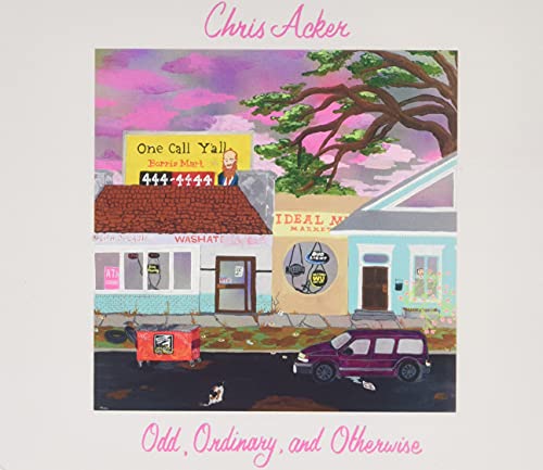CD cover: painted storefront scene with a purple car and pink sky.