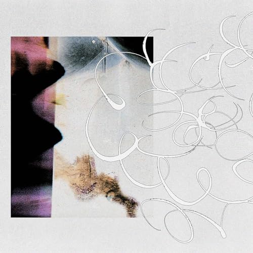 CD cover with abstract shapes, blurred figures, and white scribbles.