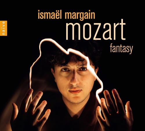 CD cover featuring pianist Ismaël Margain with glowing light art.