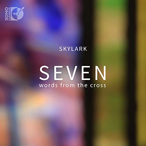 Blu-ray cover for “Seven Words From The Cross” with blurred religious art.