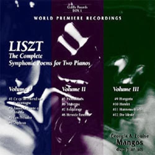 CD case for Liszt symphonic poems performed by Georgia & Louise Mangos.
