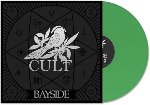 Bayside “Cult” vinyl record with bird illustration and green disc.