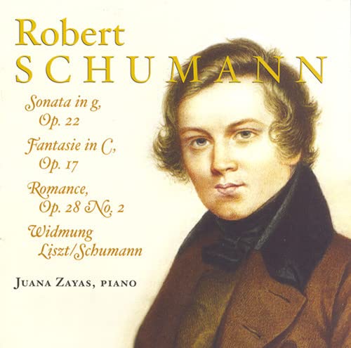 CD cover featuring a portrait of composer Robert Schumann and text details.