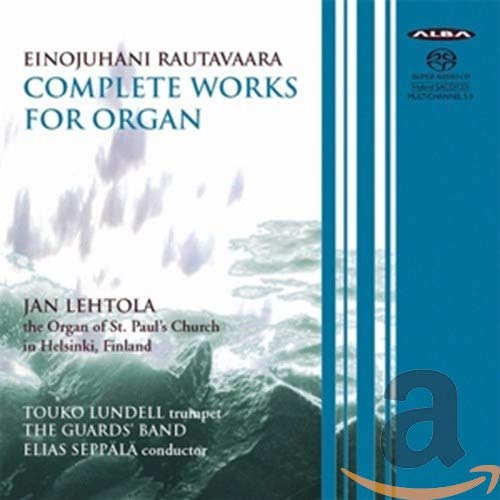 CD cover for Jan Lehtola’s complete organ works, with abstract blue imagery.