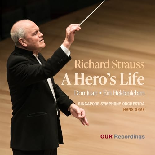 CD cover: conductor Hans Graf with text “Richard Strauss – A Hero’s Life.”