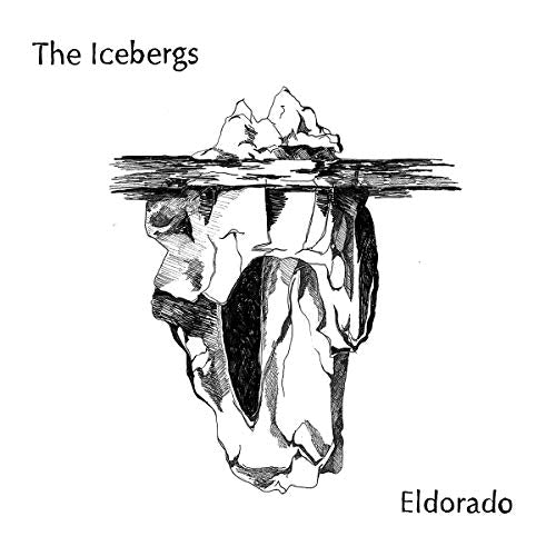 Black and white sketch of icebergs, album cover for "Eldorado".