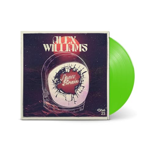 Alex Williams Space Brain vinyl record with a bright green disc and space-themed cover.