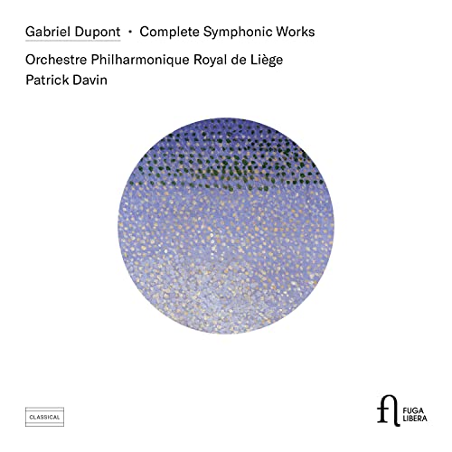 CD cover for Gabriel Dupont’s symphonic works, abstract blue design.