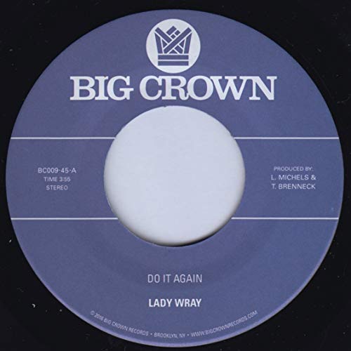 Blue vinyl record label with "Lady Wray" and "Do It Again" text.