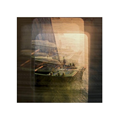 Vinyl record cover depicting a lone figure on a boat in water.