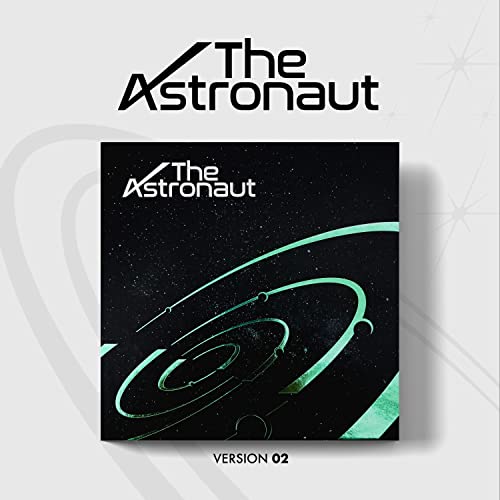 Black CD case for Jin’s “The Astronaut” with teal orbital design.
