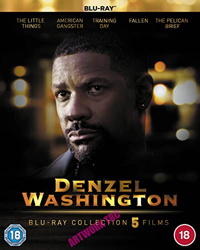 Denzel Washington Blu-ray 5-film collection cover art featuring a portrait of the actor.