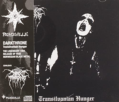 Black and white album cover featuring a screaming person and the band name Darkthrone.