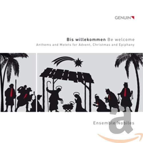 CD cover: Silhouetted Nativity scene with palm trees and star.