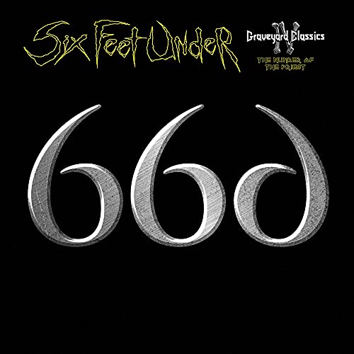 Black background with yellow band name and large silver “666” text.