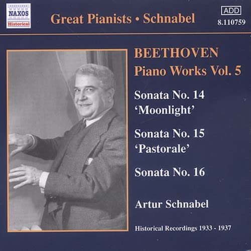 CD cover featuring a portrait of pianist Artur Schnabel and Beethoven sonatas.