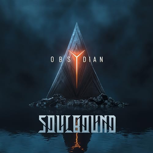 Dark album cover featuring a glowing, triangular obsidian structure.