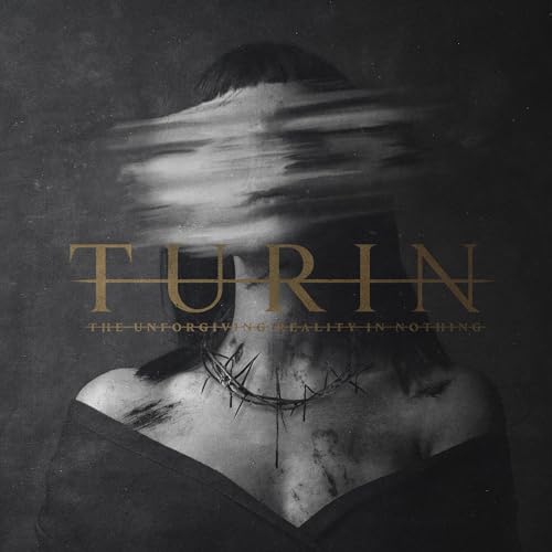Dark album cover with distorted face and thorny crown, titled "Turin".