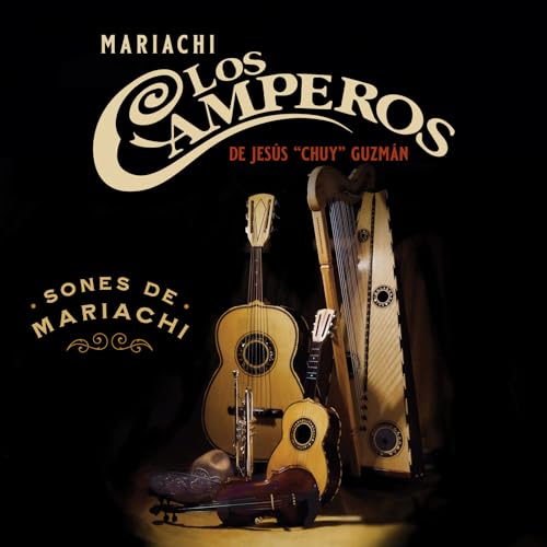 Mariachi Los Camperos CD cover with guitar, harp, and violin.