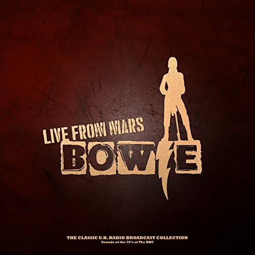 Red vinyl record cover featuring David Bowie silhouette and bold lettering.