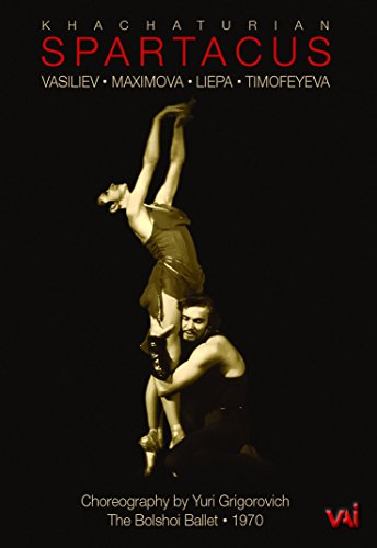 DVD cover for Khachaturian’s “Spartacus” ballet, featuring dancers in motion.
