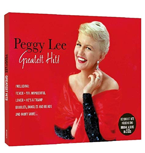 CD cover for Peggy Lee’s “Greatest Hits” featuring a portrait of the singer.