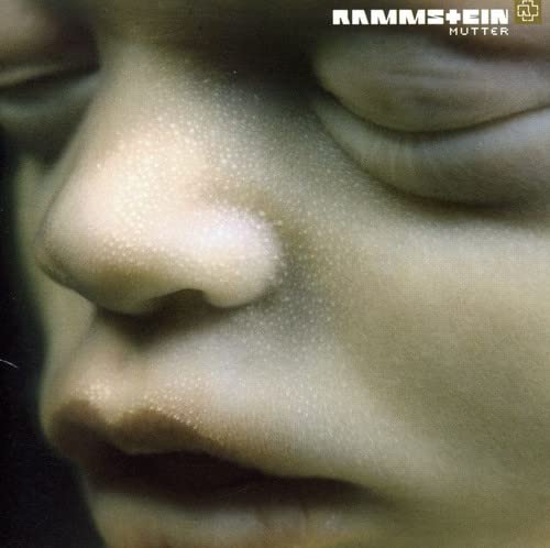 Rammstein’s “Mutter” CD cover: close-up of a person’s face with closed eyes.